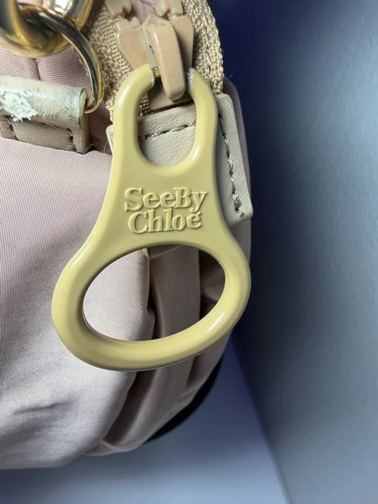 See by Chloe Satin Light Pink Tote Bag with Star Charm and Crossbody strap. - Picture 4 of 17